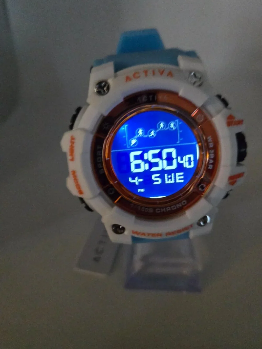 Activa by Invicta 50mm ACW8082-012 Waterproof Mens Watch Blue, Whiite and Orange